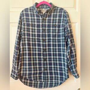 Duluth Trading Co Blue and Red Plaid Shirt